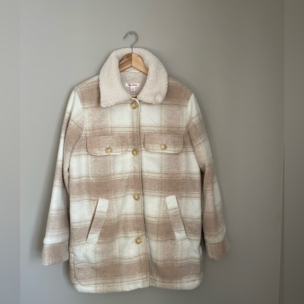Joe Fresh Sherpa Plaid Shacket